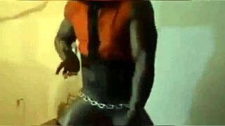 Sexy Male Stripper at Party, Clothes Ripped Off for Big Black Cock CFNM