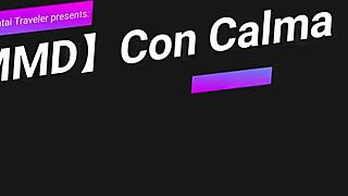 genshin impact mmd dance with noelle, amber, and eula con calma