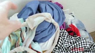 Latina skinny brunette stepsister caught stepbrother and fucks him - Gina Valentina.