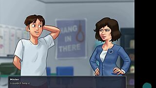 hot brunette teen blows in summertime saga 😘