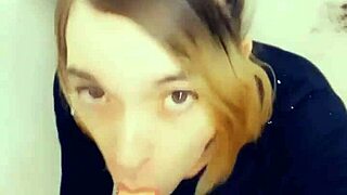 Sexy Shemale Craves Hard Cock on Her Knees for Deep Action