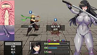 cute asian hentai pussy climaxed by tail