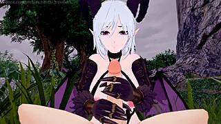 Want to see this succubus give a blowjob in hentai style with handjob action?