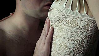 Licking Morfdiamond's nipples drives her wild. Her excitement shows with every touch.