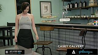 girlsway gorgeous alexis tae and evelyn claire get horny in a foursome at the coffee shop opening 😈