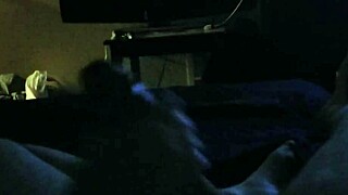 Pov of my wife giving a handjob to my big cock cumshot