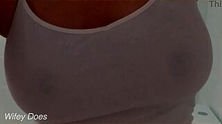 wife takes amazing shower with wet shirt