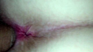 Close up of wife's pussy as I pound and cum on ass