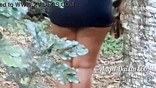 just showing off in the park turned wild. couldn't resist and got cum in mouth right there in forest.