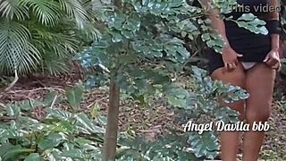 just showing off in the park turned wild. couldn't resist and got cum in mouth right there in forest.