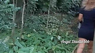 just showing off in the park turned wild. couldn't resist and got cum in mouth right there in forest.