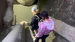 Katy Blake gives great blowjob to tourist at Piedra del Peñon Guatape and gets caught by Colombian police