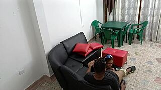 i found my stepdaughter smoking on the roof again and she begged me to fuck her in the living room to keep it secret from my wife