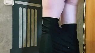 girl in leggings spanks ass, fingers pussy while husband’s away