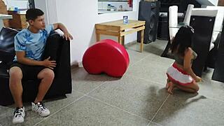 Latina Squirts While Neighbor Licks Her