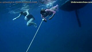 Hot girls on tenerife in the sea enjoying beach fun