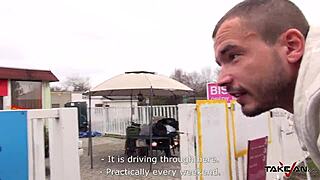 takevan super hot busty secretary rock strangers cock in driving car