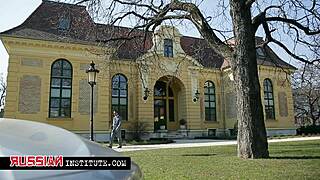 Anal sex with the Russian institute director in lingerie