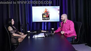 I'm Paulo Avelar with Victoria Beatriz in sheer red lingerie