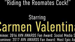 Big Butt Carmen Valentina Mounts Roommate And Gets Jizzed On.