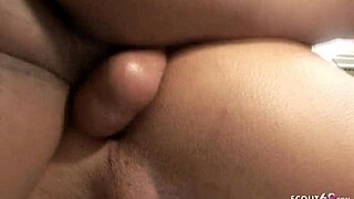 Latina TS Hilda in Red Stockings Drilled Anally by Stranger