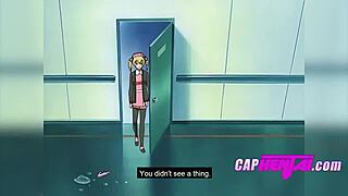 Submissive Japanese nurses dominate with huge tits in wild hentai hospital balcony action.