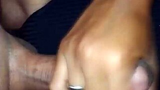 girlfriend gives handjob to friend, ends with cumshot