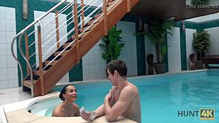 Hunt4k Hottie Craves Pool Fun and Satisfies Owner with Wild European Teen Action