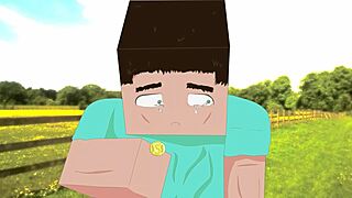 steve fucks helpless alex in minecraft hentai, no arms or legs, so wild!