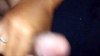 girlfriend gives handjob to friend, ends with cumshot