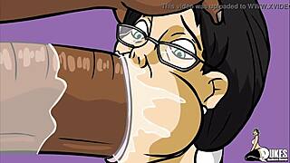 I got this big tit nerdy chick to suck my fat dick