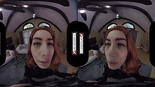 In This Vr Cosplay Parody, Hairless Black Widow Rides A Monster Cock While Exposing Her Tits And Pussy In Cfnm Scene.