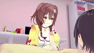 I watch Inugami Korone and Nekomata Okayu have intense sex in Hololive VTuber hentai.