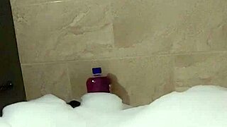 cyno enjoys solo bubble bath fun in costume play