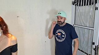 i'm the naughty seamstress eyeing my client's hard cock in blowbang