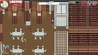 curvy nerdy girl gives public handjob in library hentai game 😈