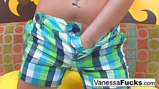 Blonde Babe Vanessa Masturbates Her Tight Pussy, Fucking It With Toys While Nude And Showing Big Ass