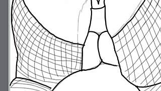 Black big booty bent over in doggy style