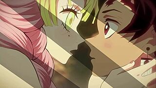 mitsuri and tanjiro getting wild in hentai action