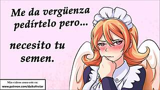 joi hentai with meidri ishuzoku reviewers in spanish voice, featuring maid and furry elements.