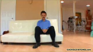 the wife tells her old friend that her boyfriend will cum on his face.