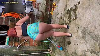 I hired this latina with a big ass, and she wanted to suck my dick so bad.