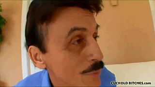 the wife tells her old friend that her boyfriend will cum on his face.