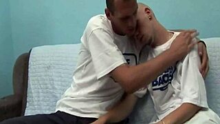 Gay Bareback Blowjob Leads to Hardcore Creampie Sex