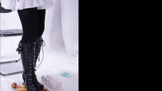 I crush food under my boots in this fetish video, oopsie!