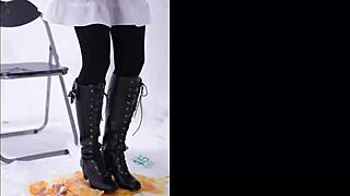 I crush food under my boots in this fetish video, oopsie!