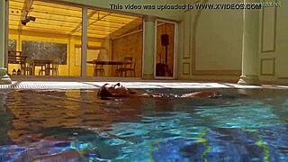 irina russia displays her figure underwater in the pool