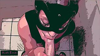 she sucks his cock in the shower