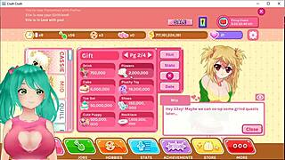 Cute anime girl plays crush crush