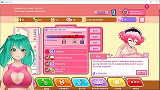 Cute anime girl plays crush crush